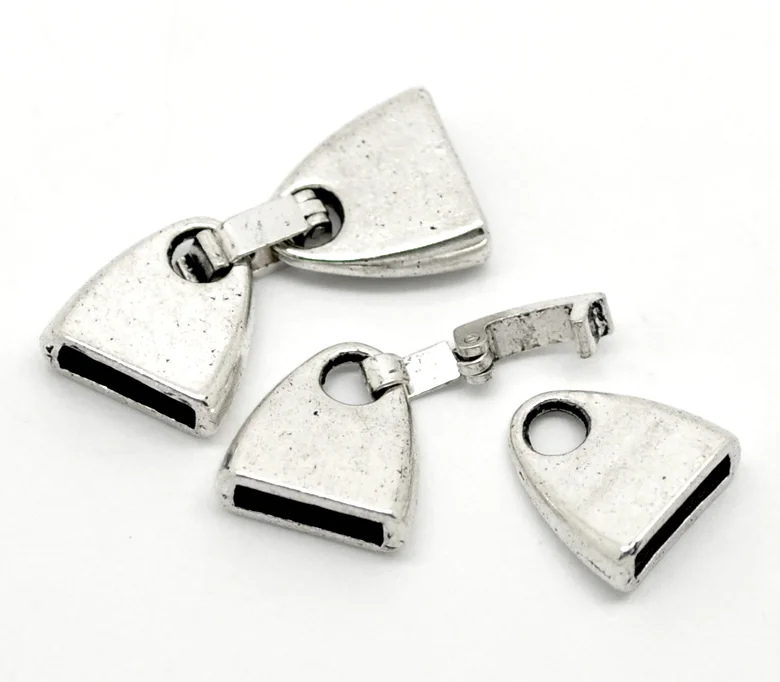 2016 10 комплектов серебристые Концевики для браслетов/ожерелий 28x13 мм (1-1/8 дюйма x 2