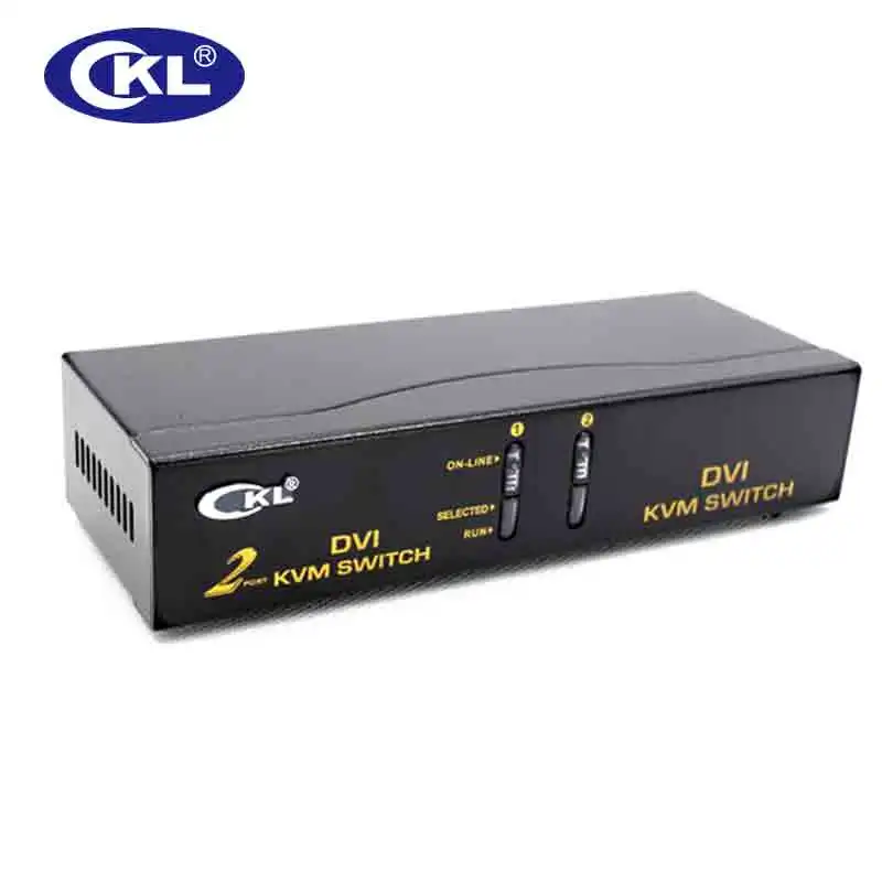 KVM-переключатель 2 в 1 2017 CKL порта USB DVI для клавиатуры видео мыши с аудио полным