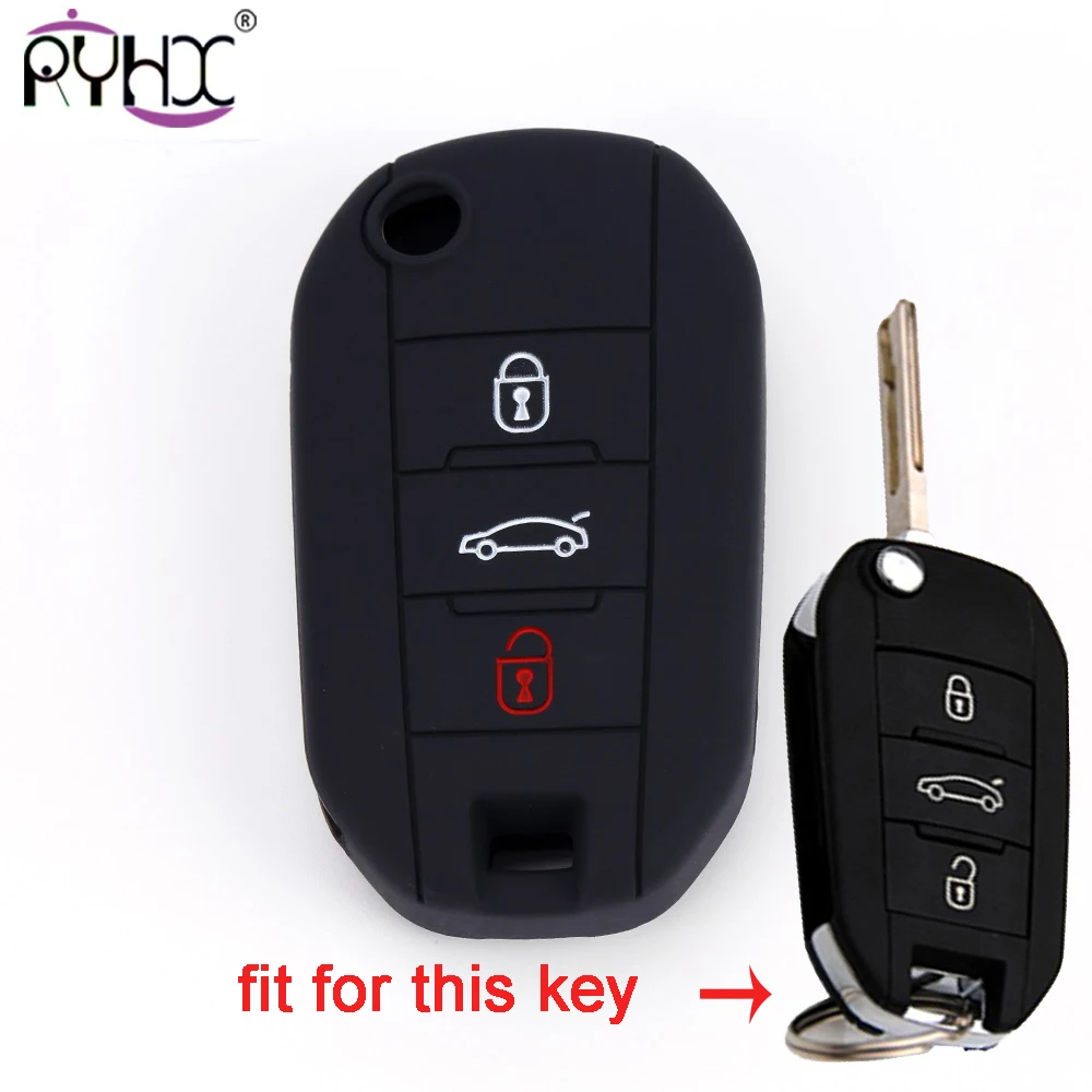 Купить 2 отправить один автомобиль силиконовый чехол для выкидного ключа PEUGEOT 301