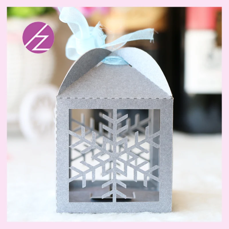 50 шт./лот новейшая коробка конфет с узором в виде снежинок для свадебвечерние