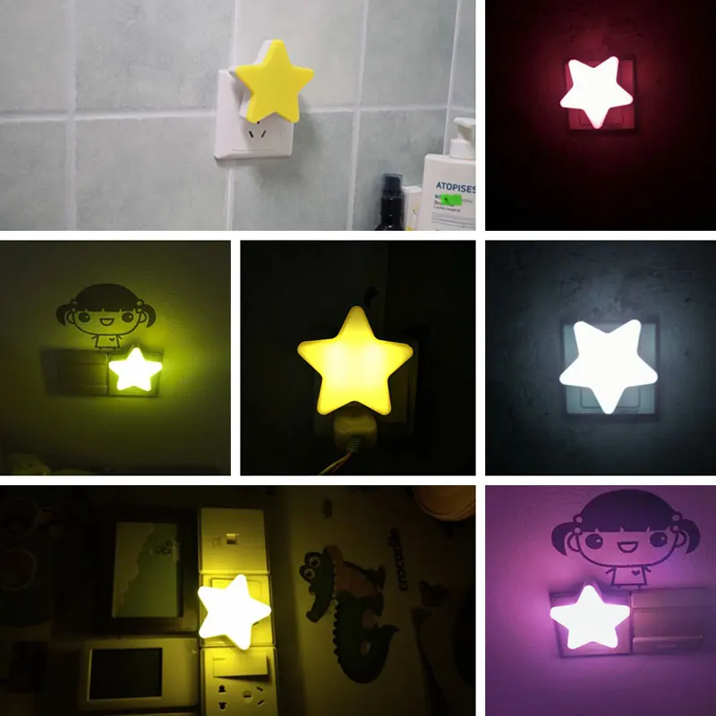 Светодиодный ночник со звездами вилка стандарта ЕС/США настенный светильник с