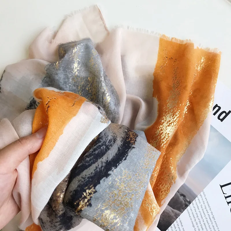 2019 Элитный бренд шарф для женщин с эффектом деграде (переход от темного к блеск