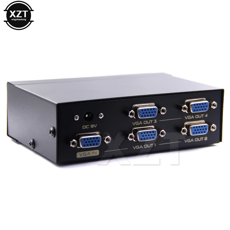 1 шт. сплиттер VGA на 4 порта HD 350 МГц 15HDF 60 м высокочастотный 2048*1536|4 port vga splitter|port