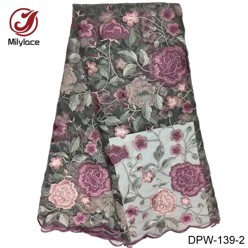 Ткань из Дубая кружевная вышивка с цветами французская ткань сплава 2017 роскошная