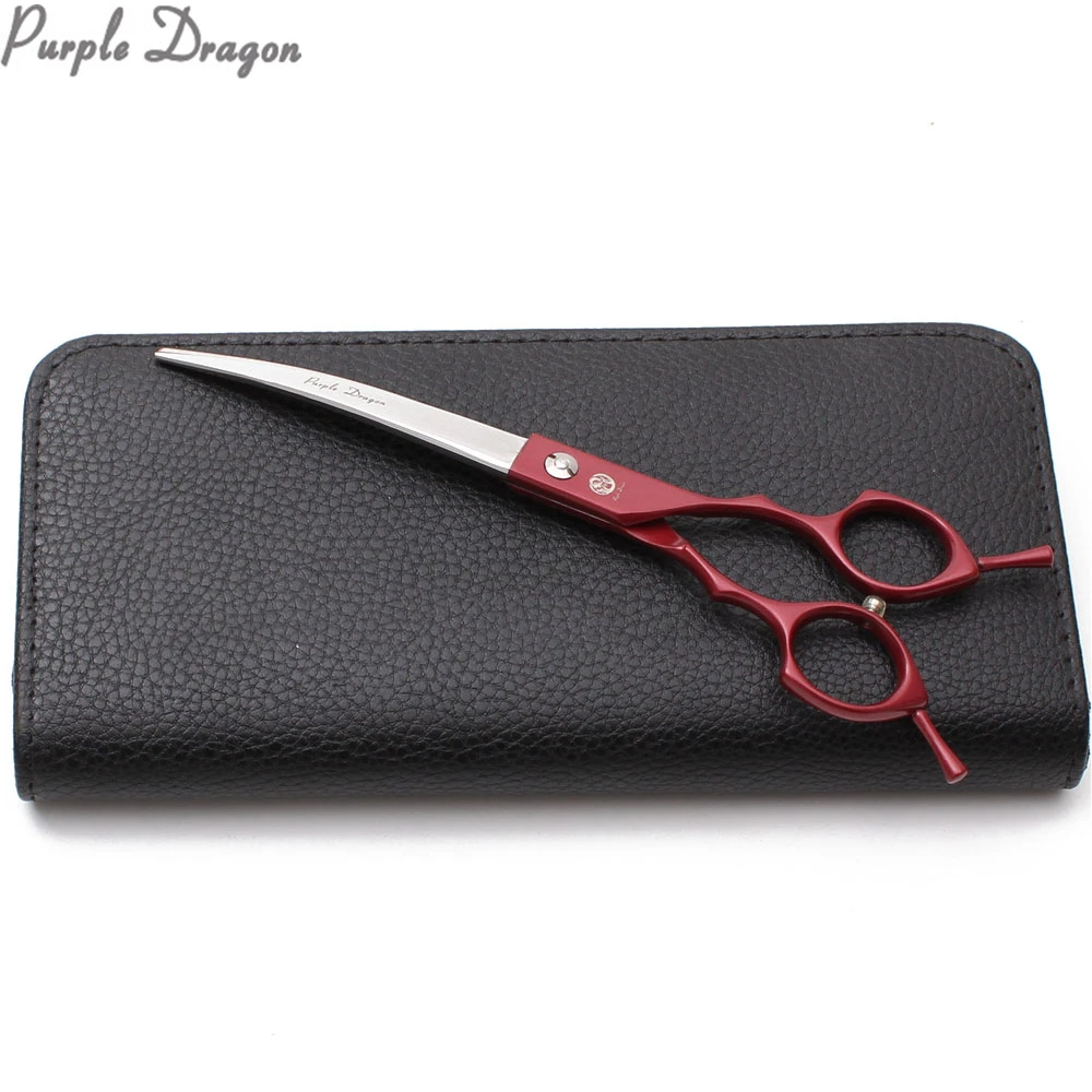 7.0&quot Purple Dragon 440C Down Curved Scissors Dog Grooming Shears Professional Pet Bend Animal Z4009 | Красота и здоровье