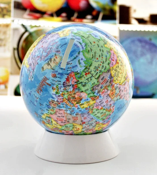 Dia 13cm High-definition Terrestrial Globe English And Chinese Children's Toys Saving Money Savings Students Present 2021