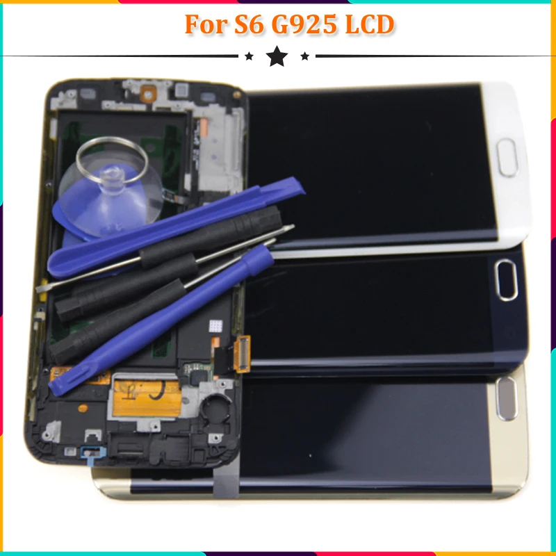 Для samsung Galaxy S6 Edge lcd G925 G925F SM-G925F дисплей кодирующий преобразователь сенсорного