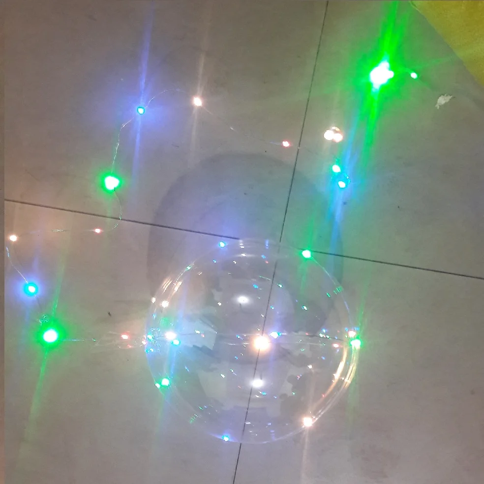 

18 Inch Luminous Led Balloon 3M LED Air Balloon String Lights Round Bubble Helium Balloons Kids Toy Wedding Party Decoration