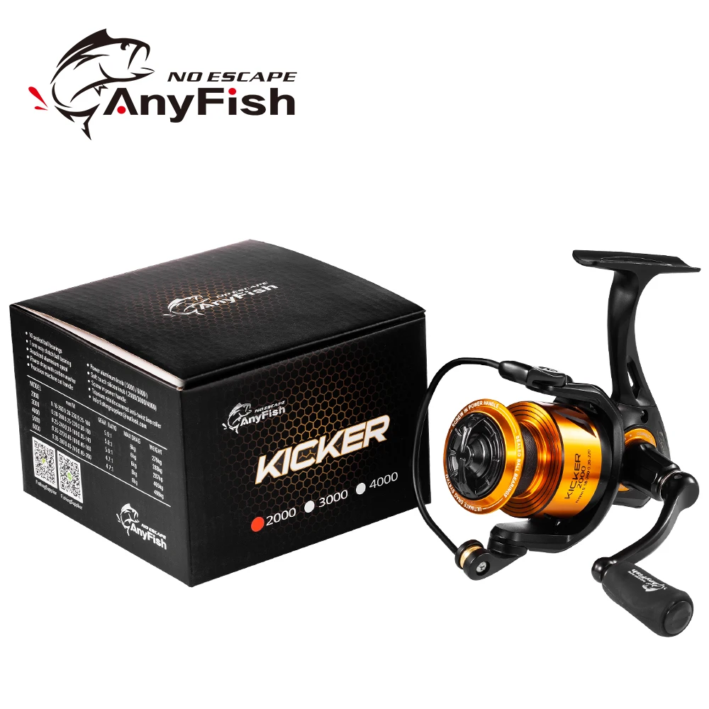 Anyfish KICKER Спиннинг рыболовная Катушка 2000/3000/4000/5000/6000 передаточное число 5 0: 1/4. 7:1