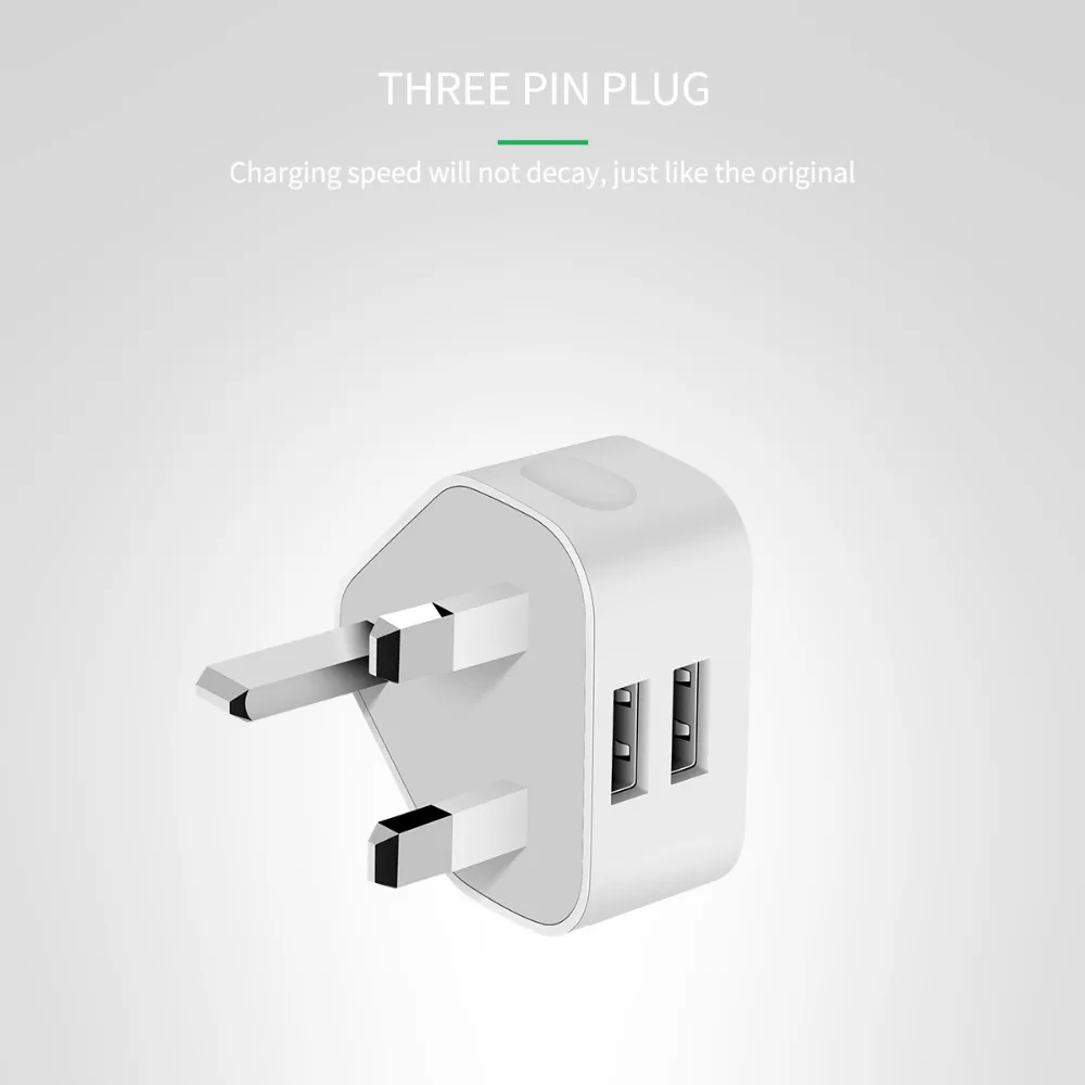 Универсальный 1/2/3 порт USB штепсельная вилка британского стандарта 3 Pin настенное