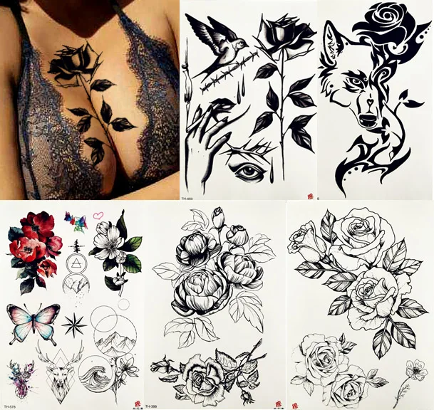 Sketch Waterproof Tattoos Painting