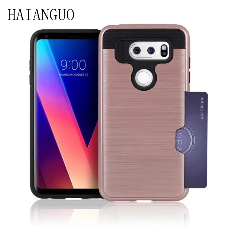 Haianguo для LG V30 Дело Hybrid PC и ТПУ Панцири матовый Coque силиконовый чехол с слот карт