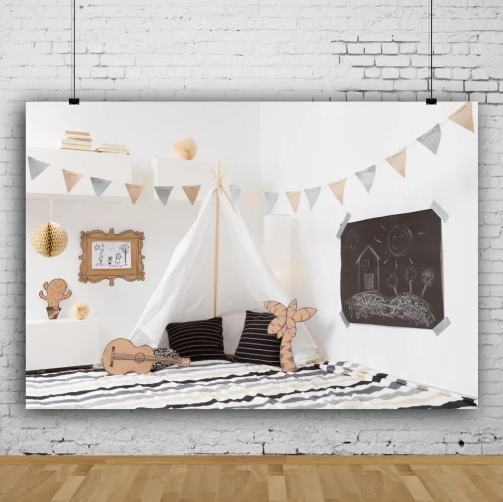 Laeacco Baby Room Interior Tent Carpet Children Photography Background Customized Photographic Backdrops For Photo Studio | Электроника