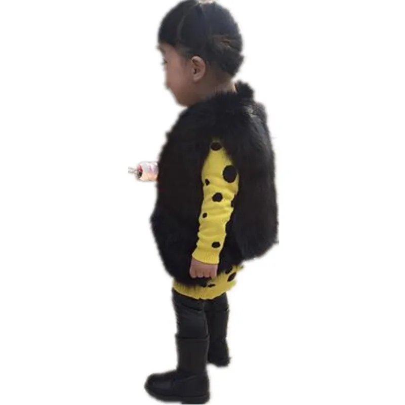 Жилет из искусственного меха для девочек пальто 2019 Детские осень-зима теплая