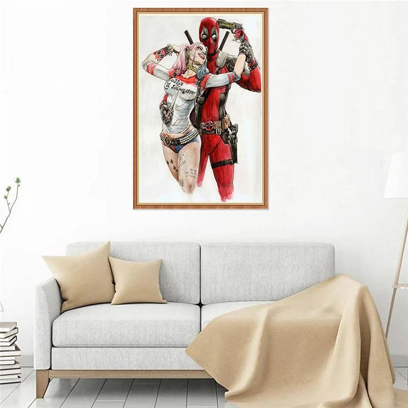 100% Full Round 5D Diy Diamond Painting full square Spider Man &amp Girl Inlay Embroidery Home Decoration | Дом и сад