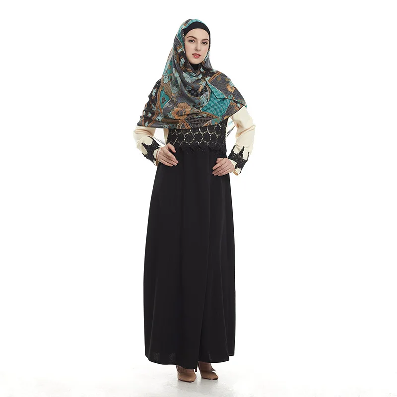 

Новое поступление, модный кружевной длинный кафтан, мусульманская абайя, малайзийское женское платье, украшение со стразами, одежда, Турция...