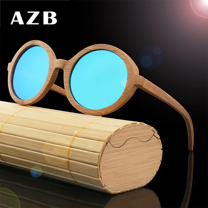 Женские и женские солнцезащитные очки AZB деревянные в бамбуковой оправе|Женские