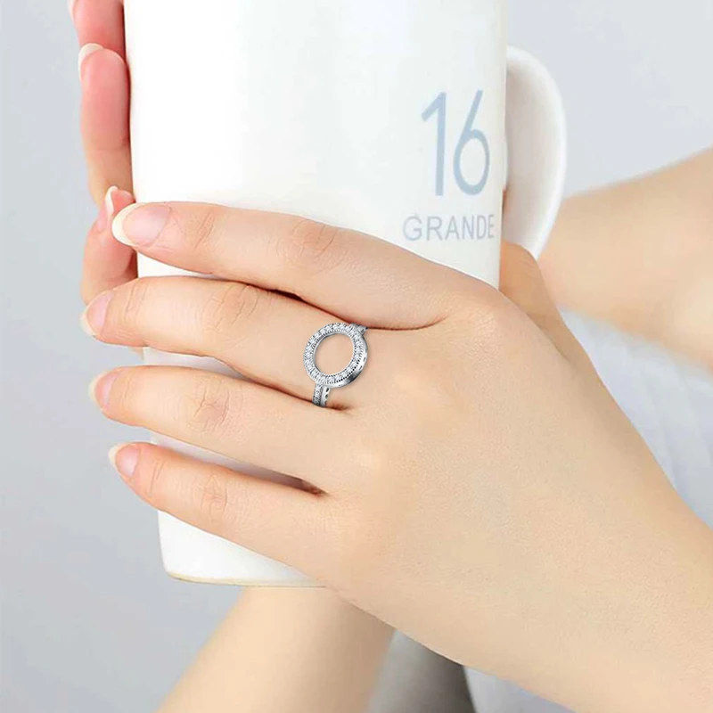 MISSITA New Elegant Circle Round Finger Rings for Women Crystal Lover Wedding Ring Gift Brand Jewelry | Украшения и аксессуары
