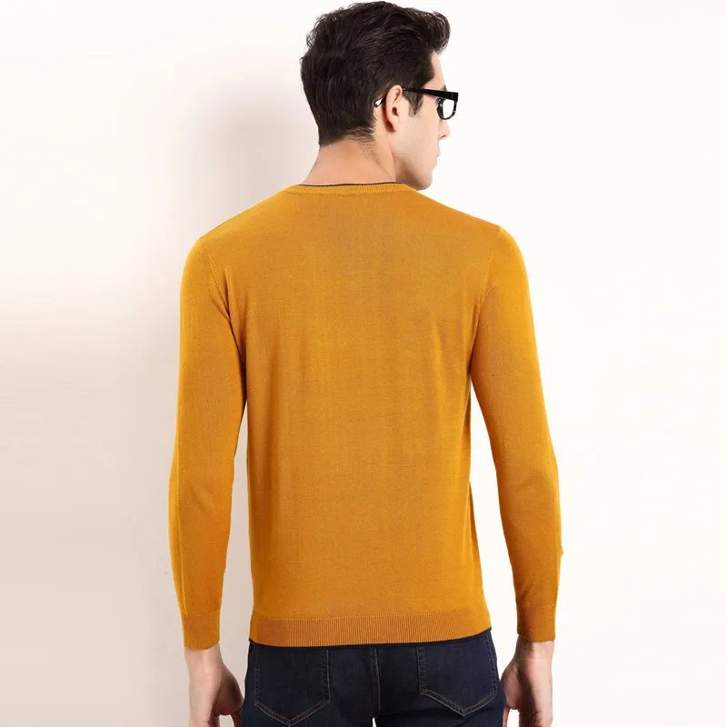 2017 Повседневное Slim Fit свитер Для мужчин Классические Однотонная одежда пуловер
