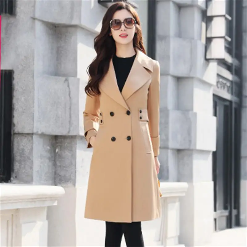 

Ms. Fashion windbreaker female long section spring and autumn 2019 new women's wild temperament slim slimming autumn coat tide