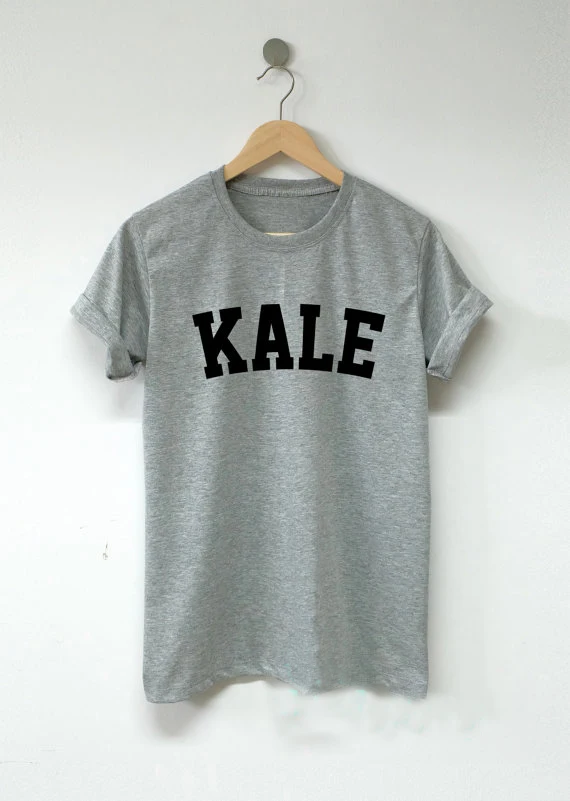 Зеленая футболка с забавным графическим рисунком KALE модная одежда женская