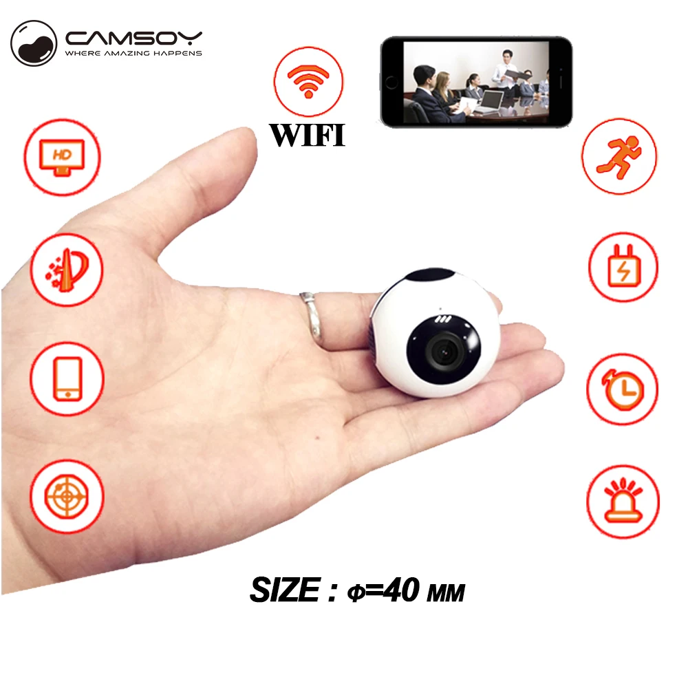 Camsoy мини Камера C8 WI FI AP P2P подключения с мобильным телефоном HD 720 p видеокамера DVR DV