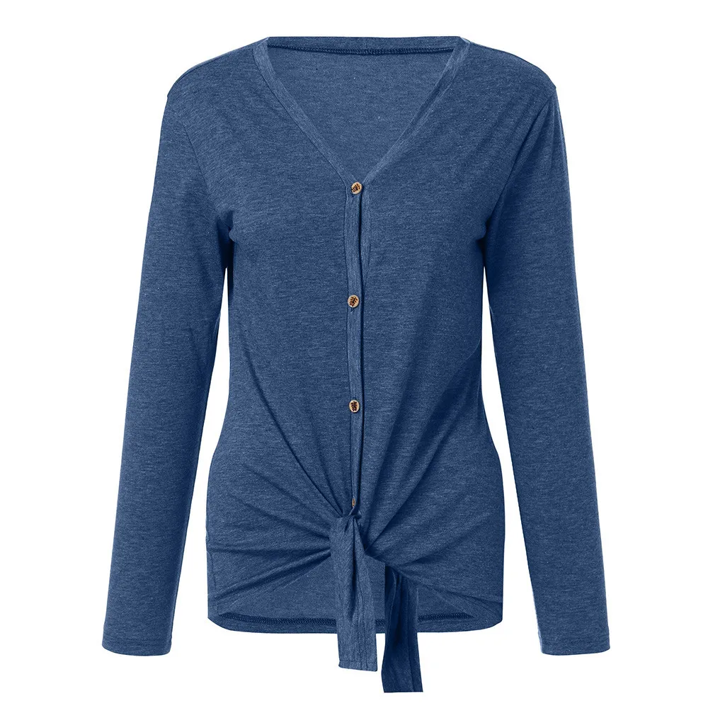 Женский свободный свитер с длинным рукавом треугольным вырезом на