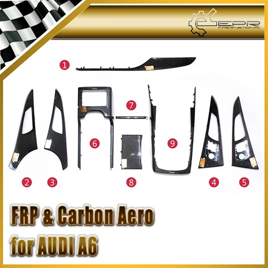 

Car-styling For Audi A6 12-15 Carbon Fiber Interior Sets Replacement 9pcs LHD