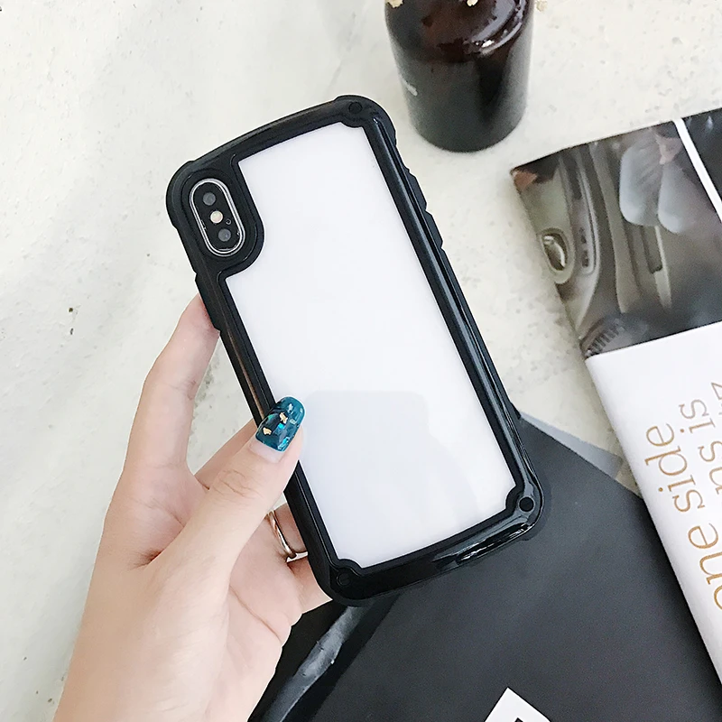 GlamPhone чехол с защитой от падения Простой однотонный чехол для телефона для iPhone XS Max XR XS 8 8plus 7 7plus 6/6S Plus стильный жесткий чехол