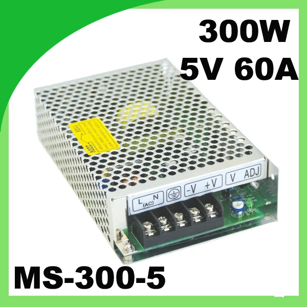 MS-300-5 светодиодный драйвер ac-dc 300w 5VDC 60A импульсный преобразователь источника питания