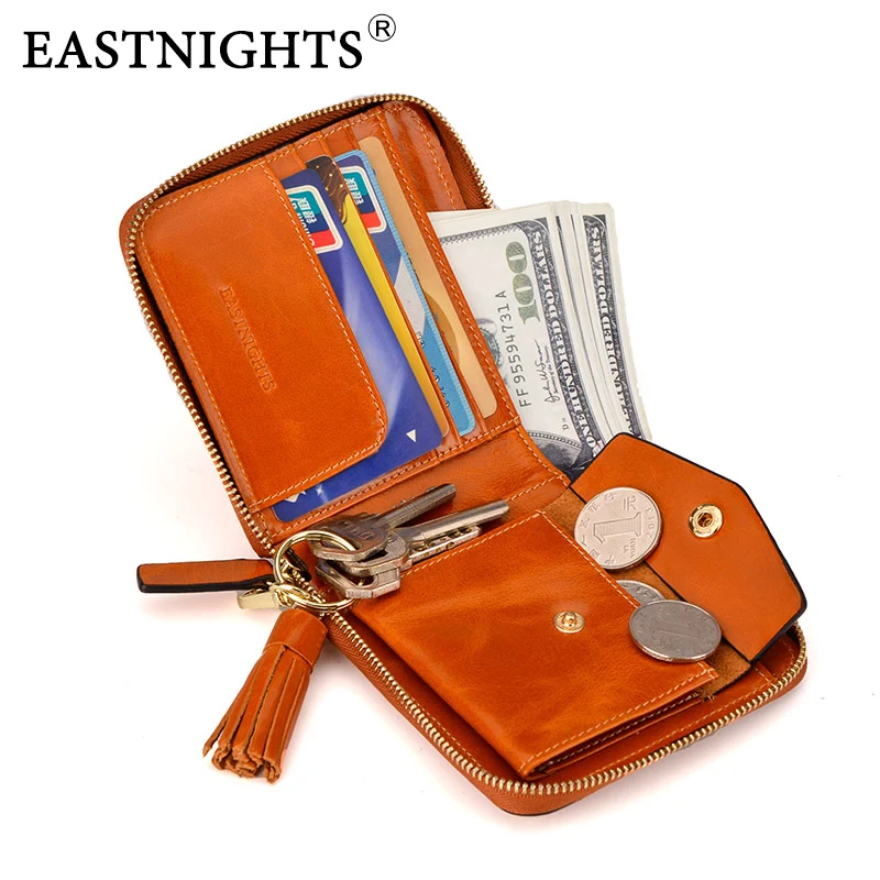 Кошелек EASTNIGHTS Женский из натуральной коровьей кожи на молнии|Женские кошельки| |