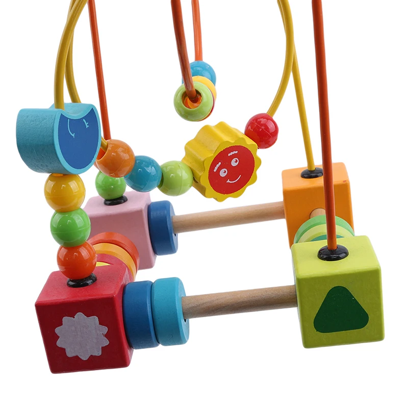 Wooden Ball Development Intelligent Children's Hand-eye Coordination Toy Cartoon Creative Beads Building Blocks Color Perception | Игрушки