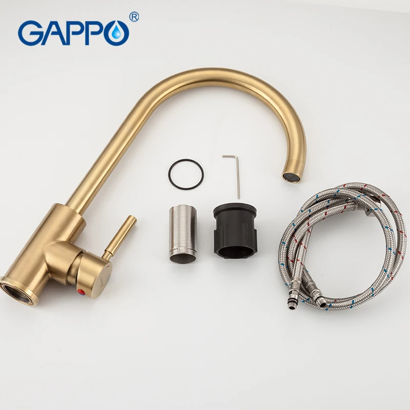 

GAPPO kitchen faucet Brushed gold kitchen mixer tap stainless steel water taps deck mounted kitchen waterfall sink faucet