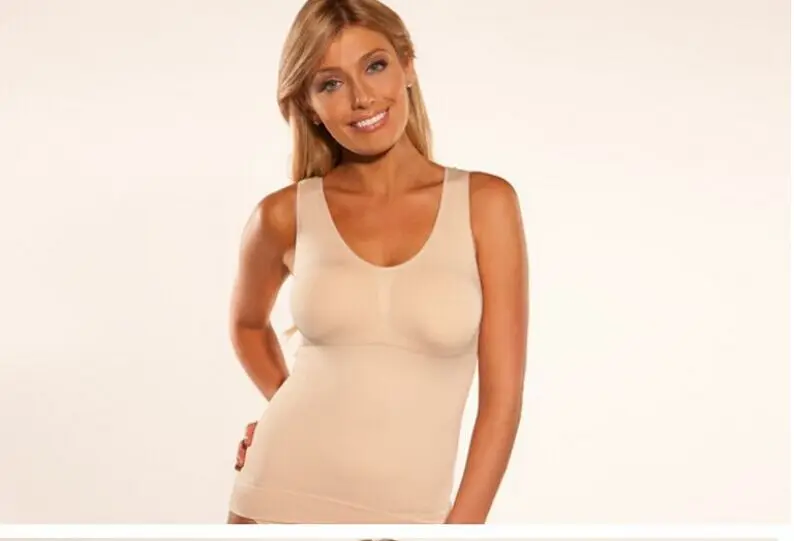 Женский облегающий топ с глубоким вырезом Genie Cami Vest Shapewear Tank Shaper Body Shaper S-3XL