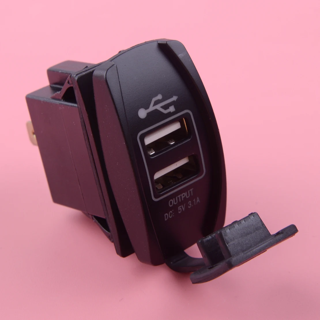 DWCX водонепроницаемый автомобильный 12 24V 3.1A синий светодиод двойной USB источник