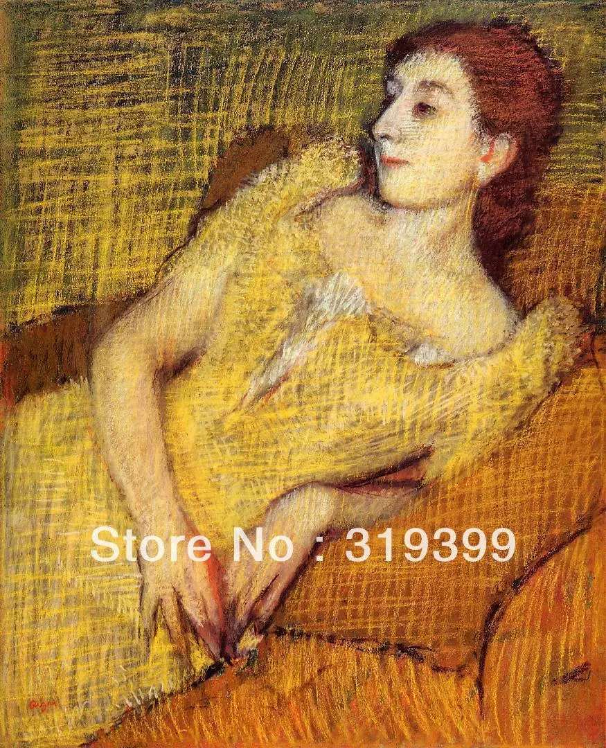 

Картина маслом на льняном холсте, Сидящая женщина Эдгара дегаса, Бесплатная доставка DHL, 100% ручная работа, музейное качество