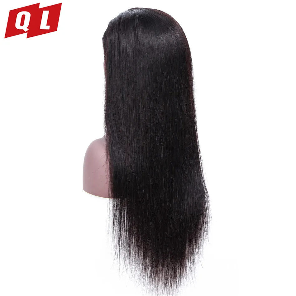 QLOVE 4*4 парики на шнурке натуральные бразильские прямые человеческие волосы без