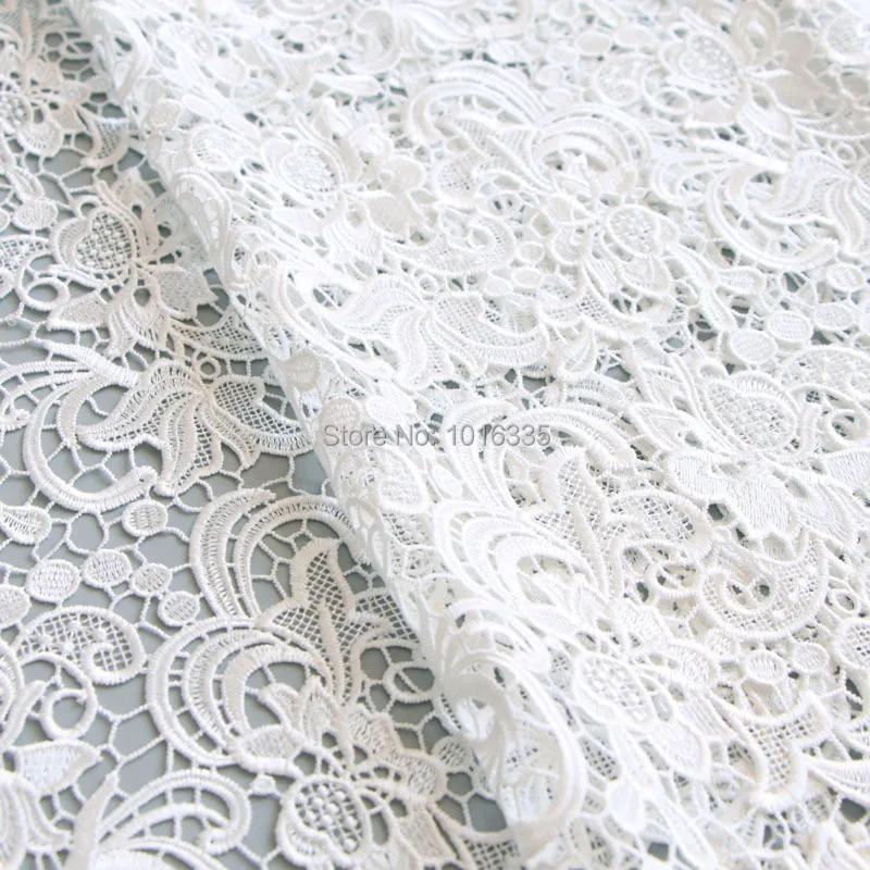 120 см ширина белый Африканский шнур кружевная ткань гипюр химическое кружево