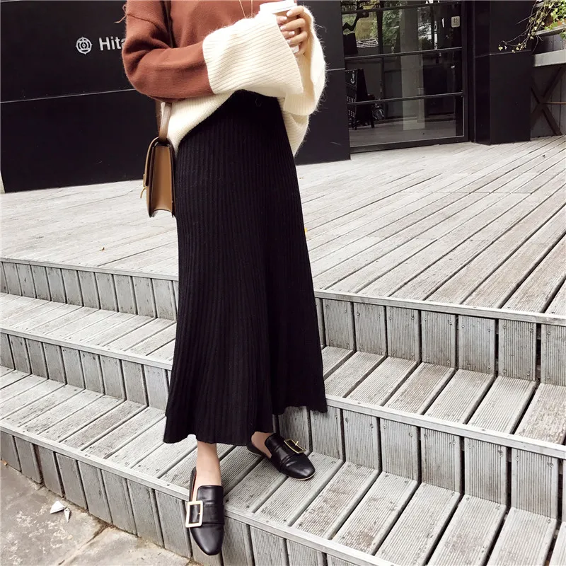 2018 Новая женская длинная Плиссированная Юбка Повседневная Весенняя Модная