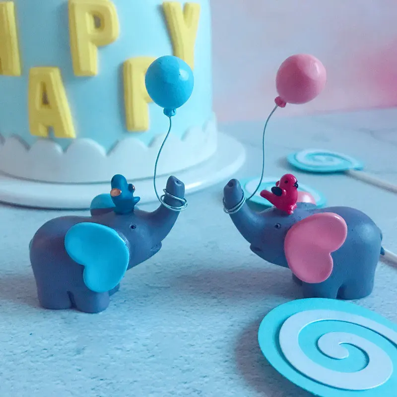 Милый слон Шар Леденец &quotс днем рождения&quot Коллекция торт Топпер десерт