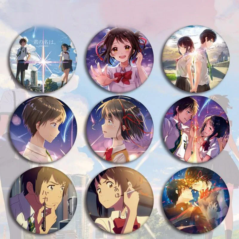 5 шт. Kawaii аниме ваше имя значок косплея Брошь булавка Miyamizu Mitsuha Милая коллекция