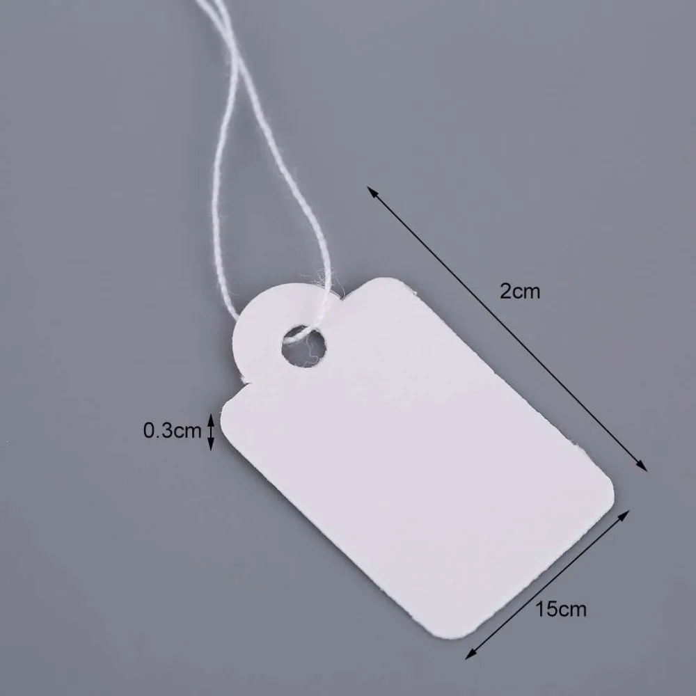 100 шт. прямоугольные пустые белые ценники со шнуром ювелирные этикетки