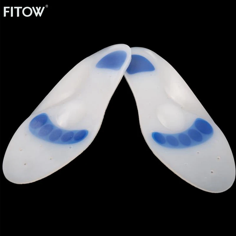 Unisex Soft Shock Absorption Cushion Running Walking Comfortable Massaging Gel Silicone Massage insoles for Woman Men Shoes