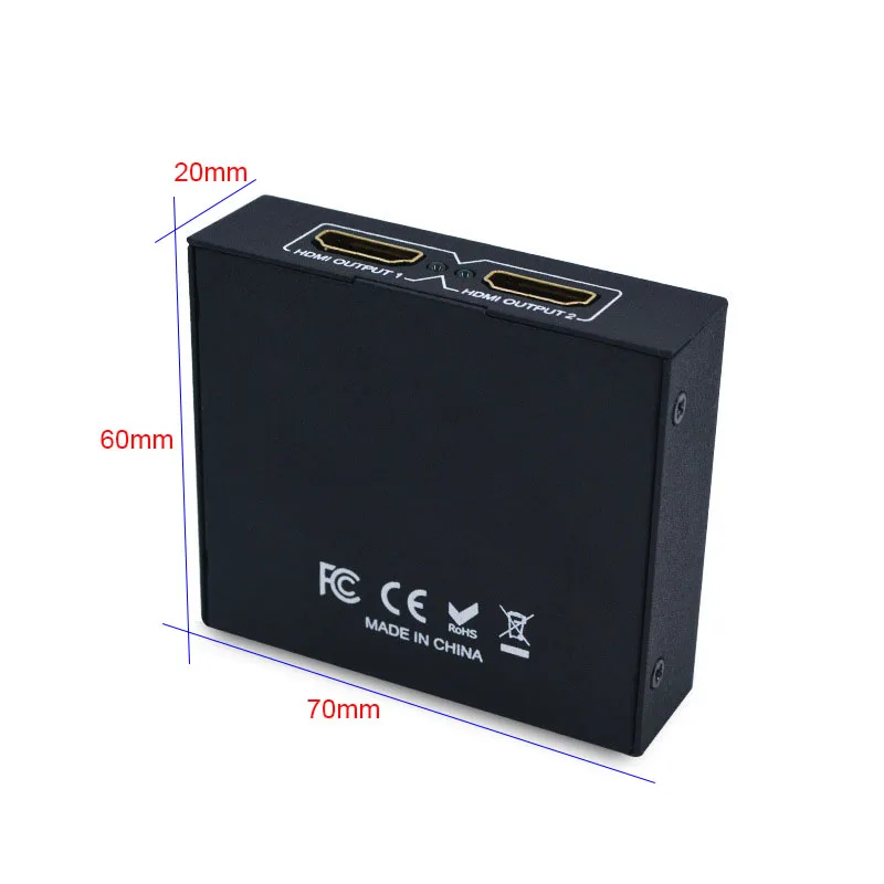HDMI сплиттер 1In 2 Out Full HD 1080p видео переключатель для HDCP HDTV DVD PS3 с кабелем питания
