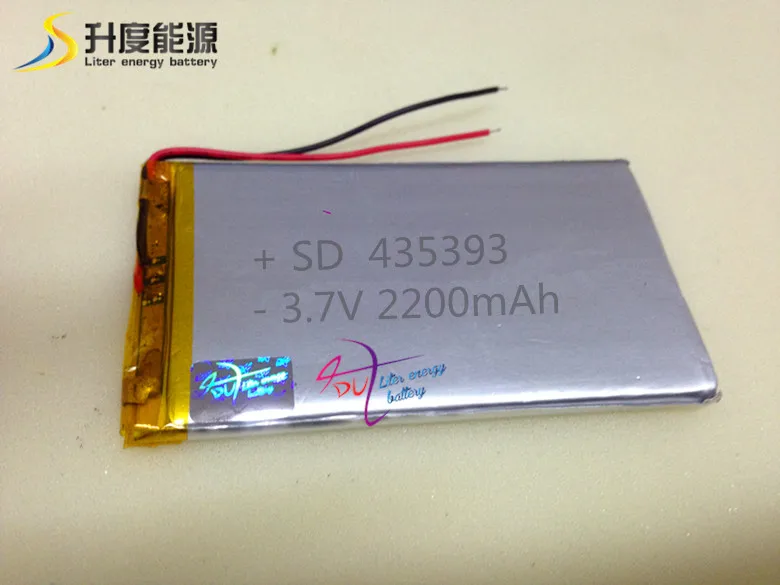 SD435393 3 7 v 2200mah литий-полимерный аккумулятор с защитой и проводом для MP3-плеера