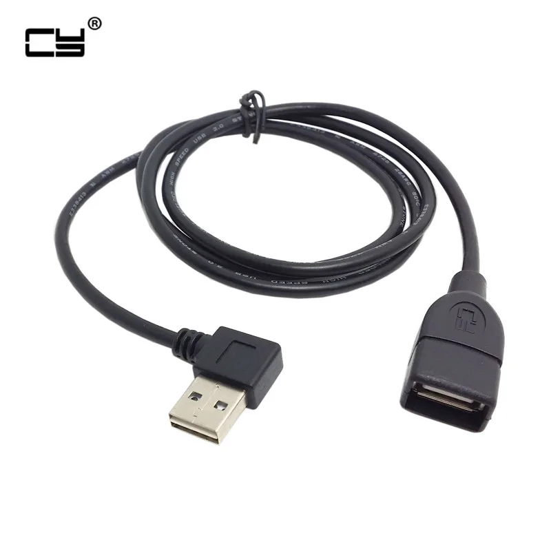Удлинительный Кабель USB 2 0 штырь гнездо 100 см Реверсивный дизайн левый правый
