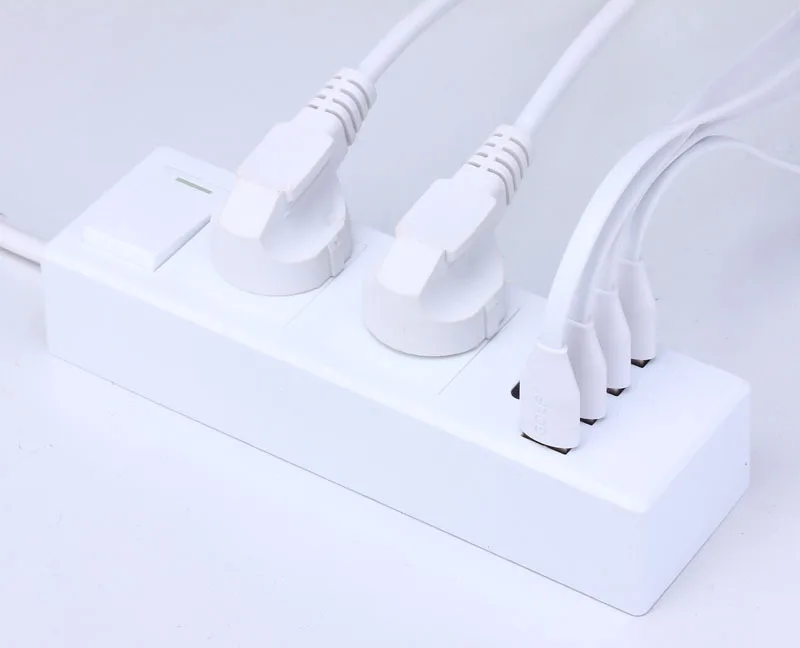 Удлинитель с 4 USB портами для зарядки штепсельная вилка стандарта США ЕС и