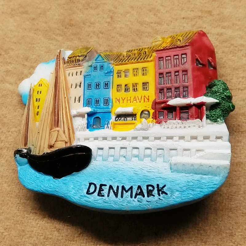 Denmark Travel resin refrigerator stickers