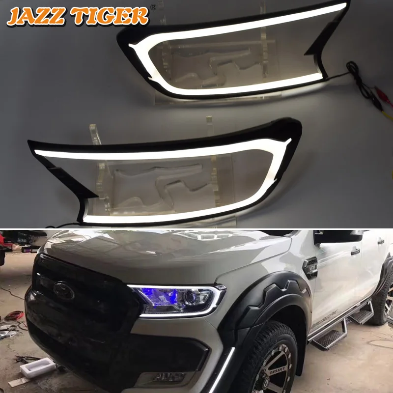 Джаз тигр 2 шт. украшение для автомобильной фары Водонепроницаемый 12V LED DRL лампы