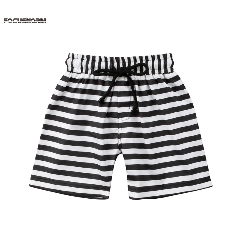 Striped Print Модные повседневные летние пляжные шорты для маленьких мальчиков, 2 стиля, эластичные полосатые свободные шорты с цветочным принтом и высокой талией, От 1 до 6 лет - Цвет: Striped Print
